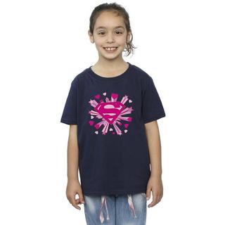 DC COMICS  Tshirt SUPERMAN PINK HEARTS AND STARS LOGO 