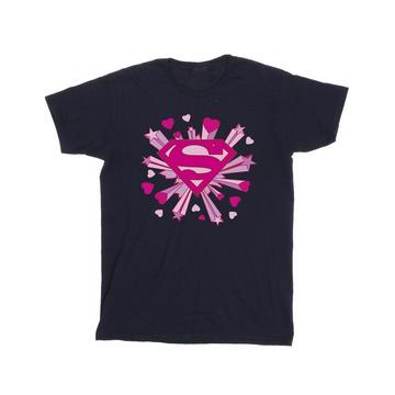 Superman Pink Hearts And Stars Logo TShirt