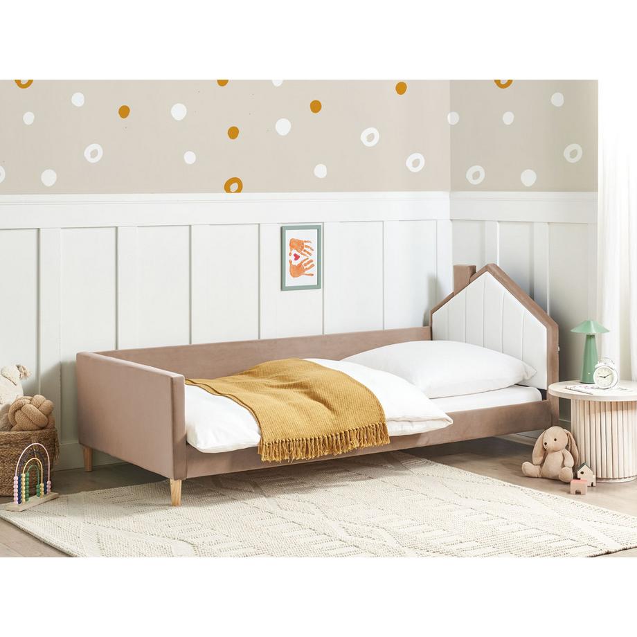 Beliani Lit d\'enfant en Velours Moderne KERVAN  