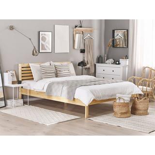 Beliani Letto con rete a doghe en Legno di caucciù Scandinavo CARNAC  