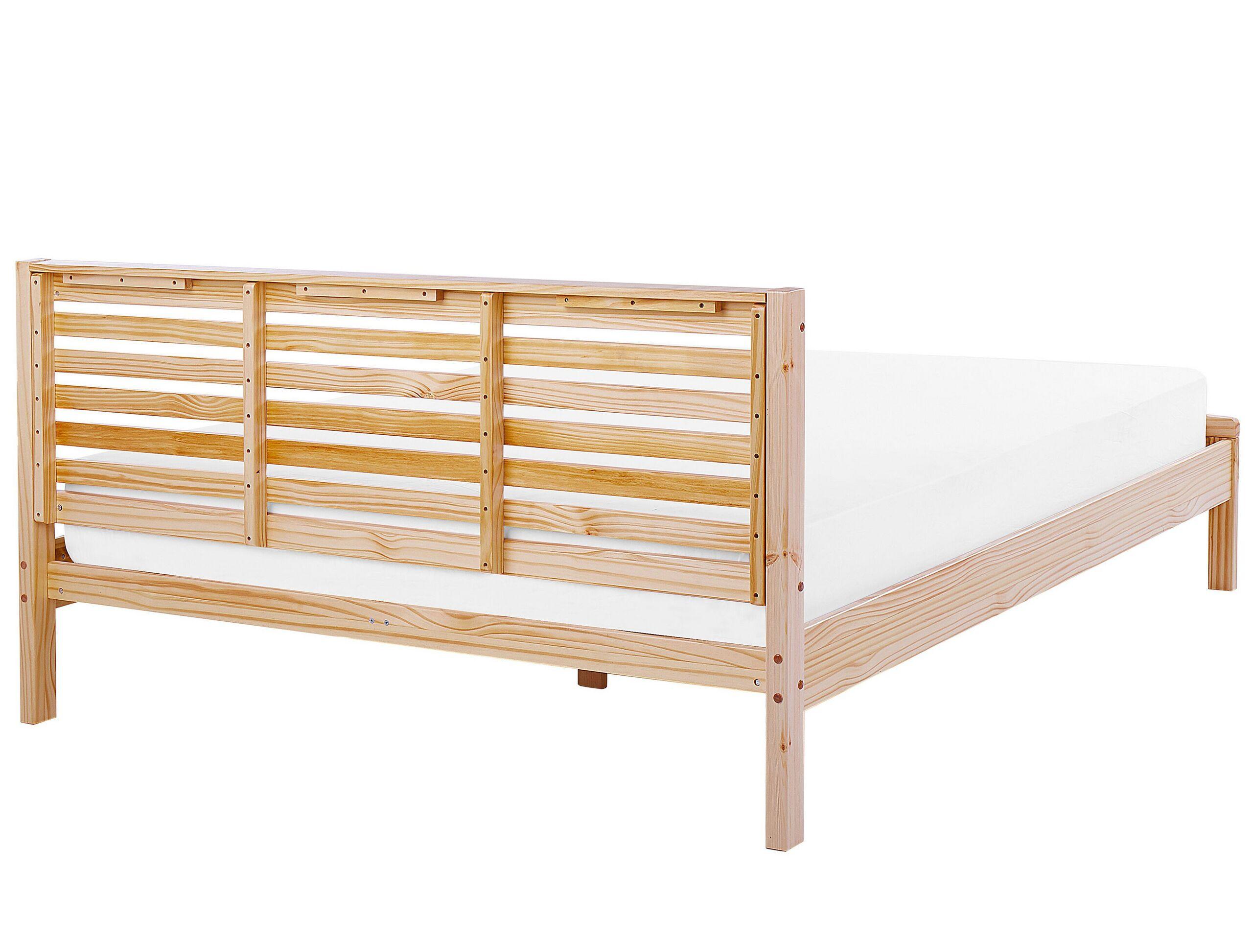 Beliani Letto con rete a doghe en Legno di caucciù Scandinavo CARNAC  