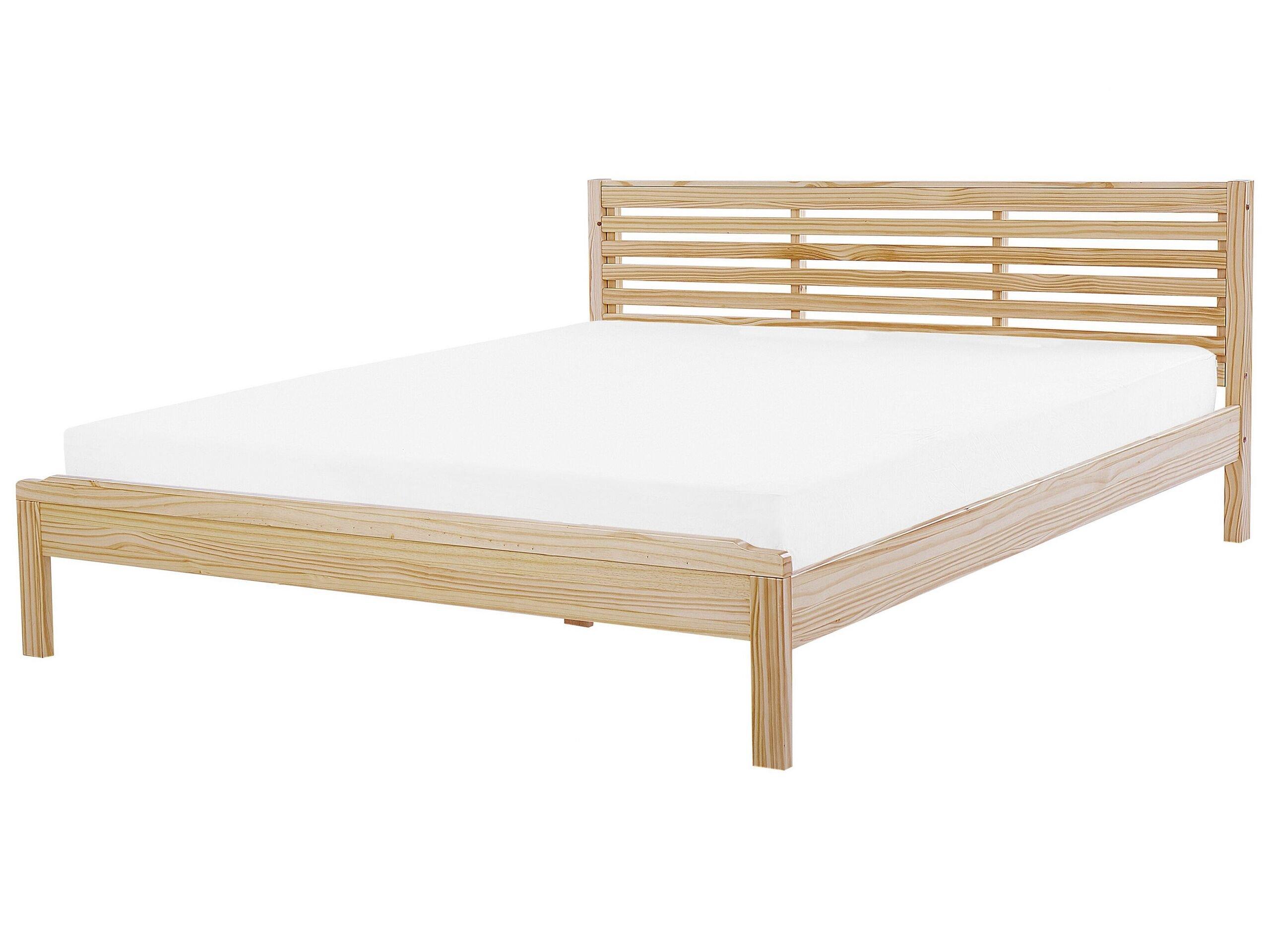 Beliani Letto con rete a doghe en Legno di caucciù Scandinavo CARNAC  