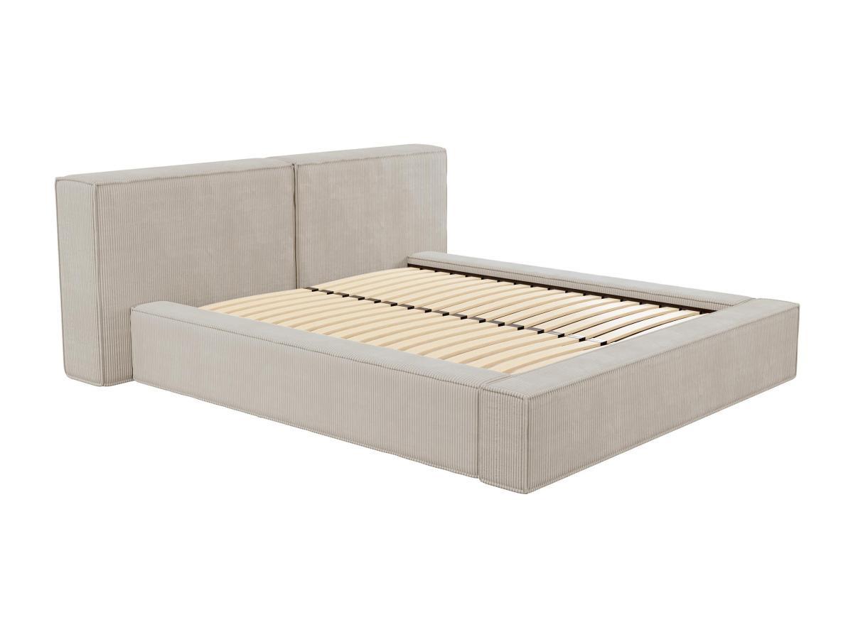 PASCAL MORABITO Bett mit Bettkasten - 160 x 200 cm - Cord - Beige - TIMANO von Pascal Morabito  