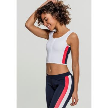 crop top urban classic stripe zip