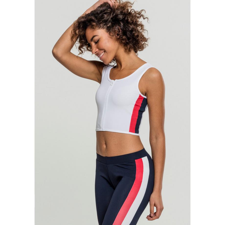 crop top damen urban classic stripe zip