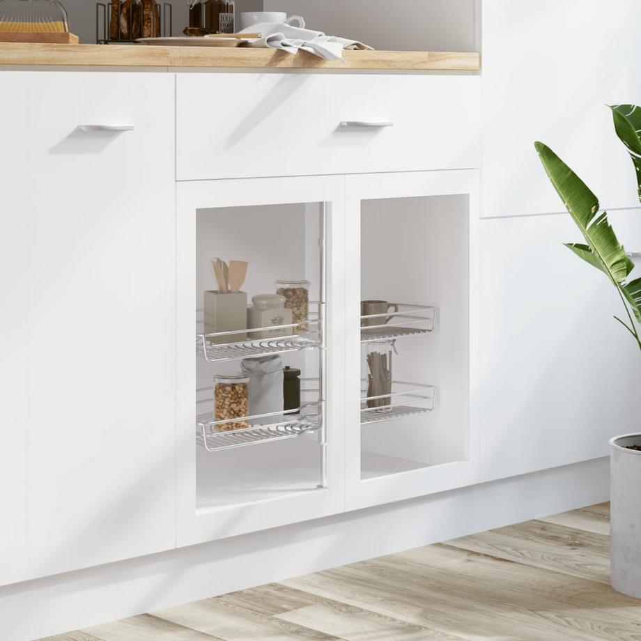 VidaXL Panier à 2 niveaux métallique de cuisine 180 degrés métal  