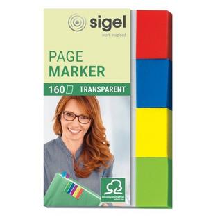 Sigel SIGEL Haftnotizen Transp. 20x50mm HN670 4-farbig ass. 4 x 40 Streifen  