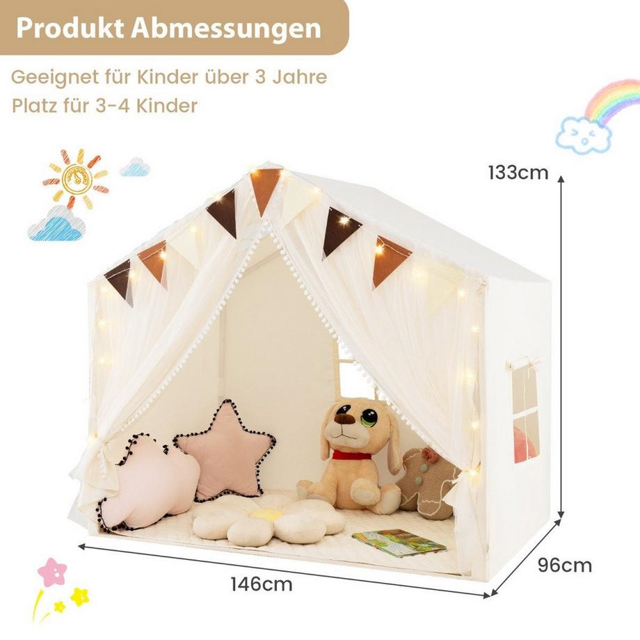 Northix Tenda da gioco per bambini con luci a stella  