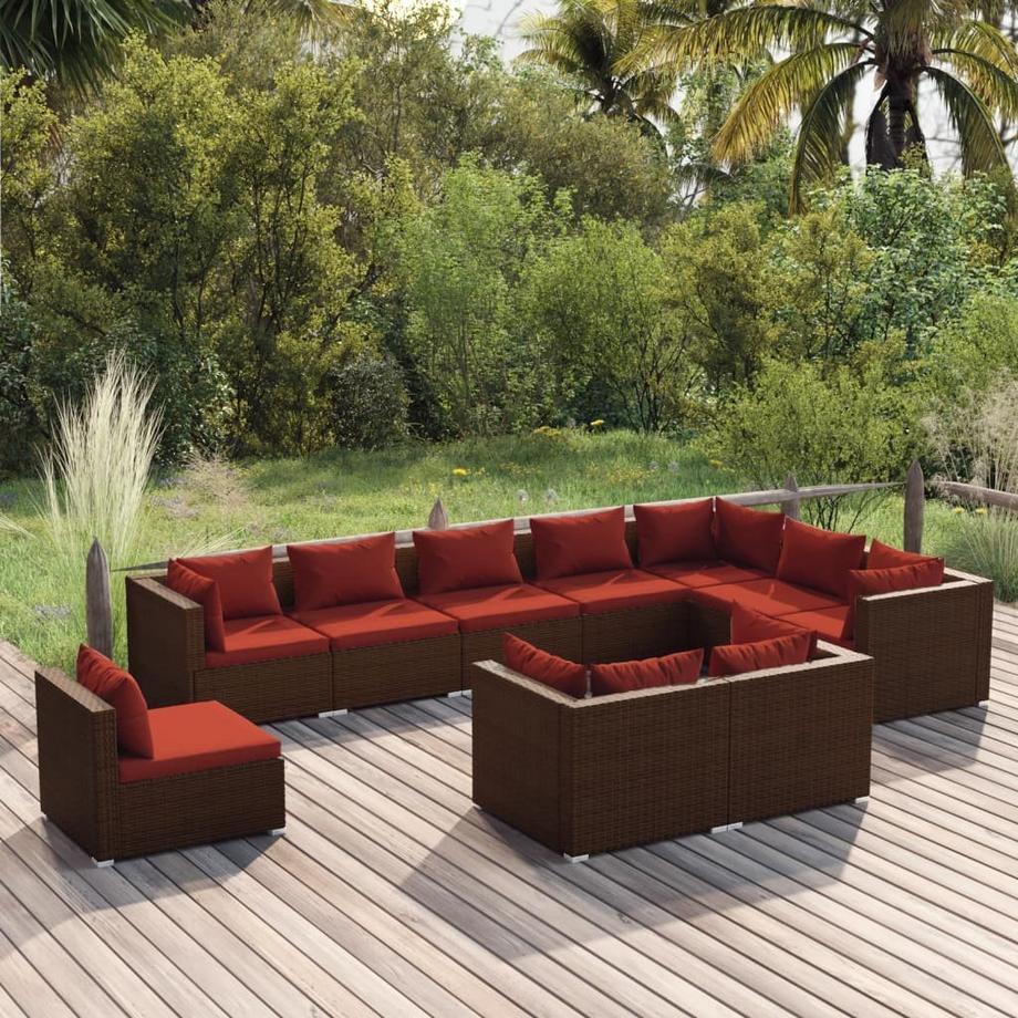 VidaXL set salotto da giardino Polirattan  