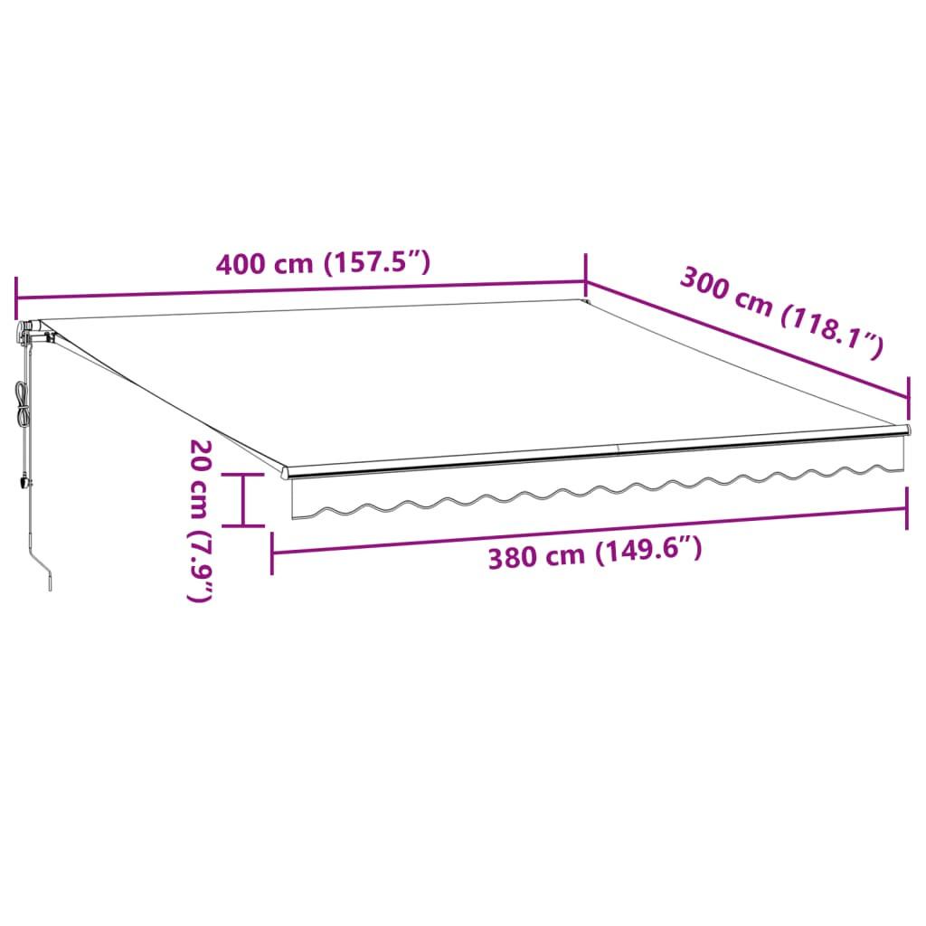 VidaXL Auvent rétractable aluminium  