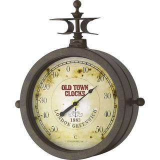 TFA Dostmann Nostalgie Wanduhr und Thermometer Old Town  