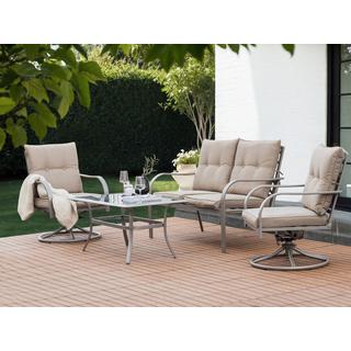 Beliani Canapé 2 places avec fauteuils en Acier Moderne MESTRINO  