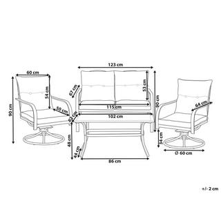 Beliani Canapé 2 places avec fauteuils en Acier Moderne MESTRINO  