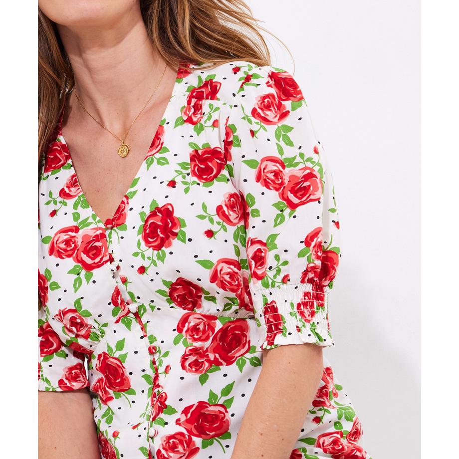 Joe Browns Chemisier Plis Nervurés Roses  