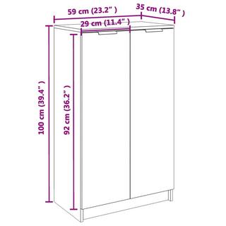 VidaXL Armoire à chaussures bois d'ingénierie  