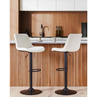 Beliani Set mit 2 Barstühlen aus Samtstoff Retro DUBROVNIK  