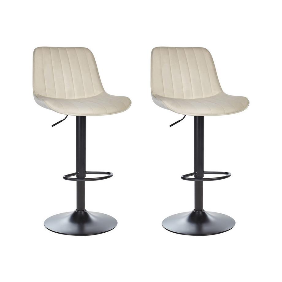 Lot de 2 chaises de bar en Velours  DUBROVNIK