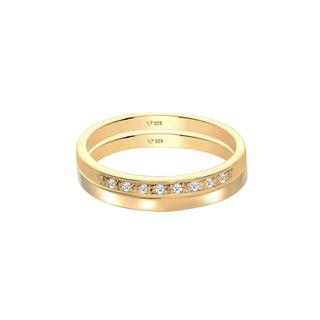 Elli  Bague Basic Memoire Diamant (0.04 Ct) 2Er Set 925 Silber 