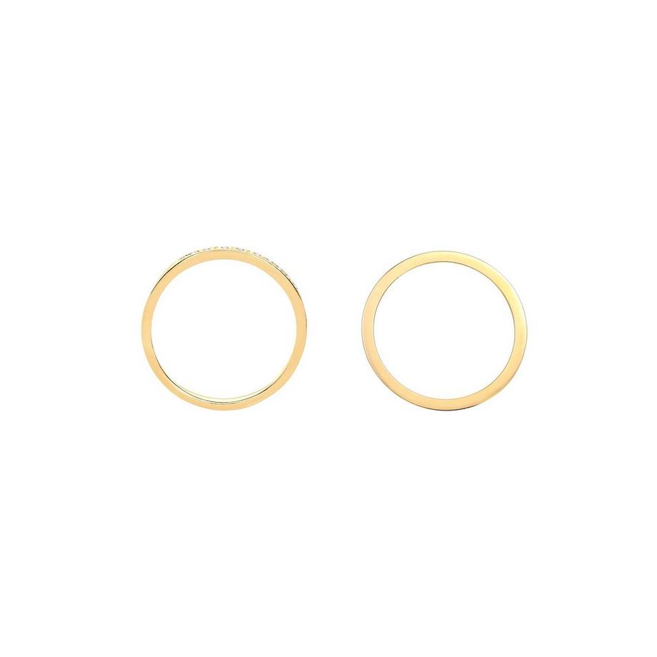 Elli  Ring Basic Memoire Diamant (0.04 Ct) 2Er Set 925 Silber 