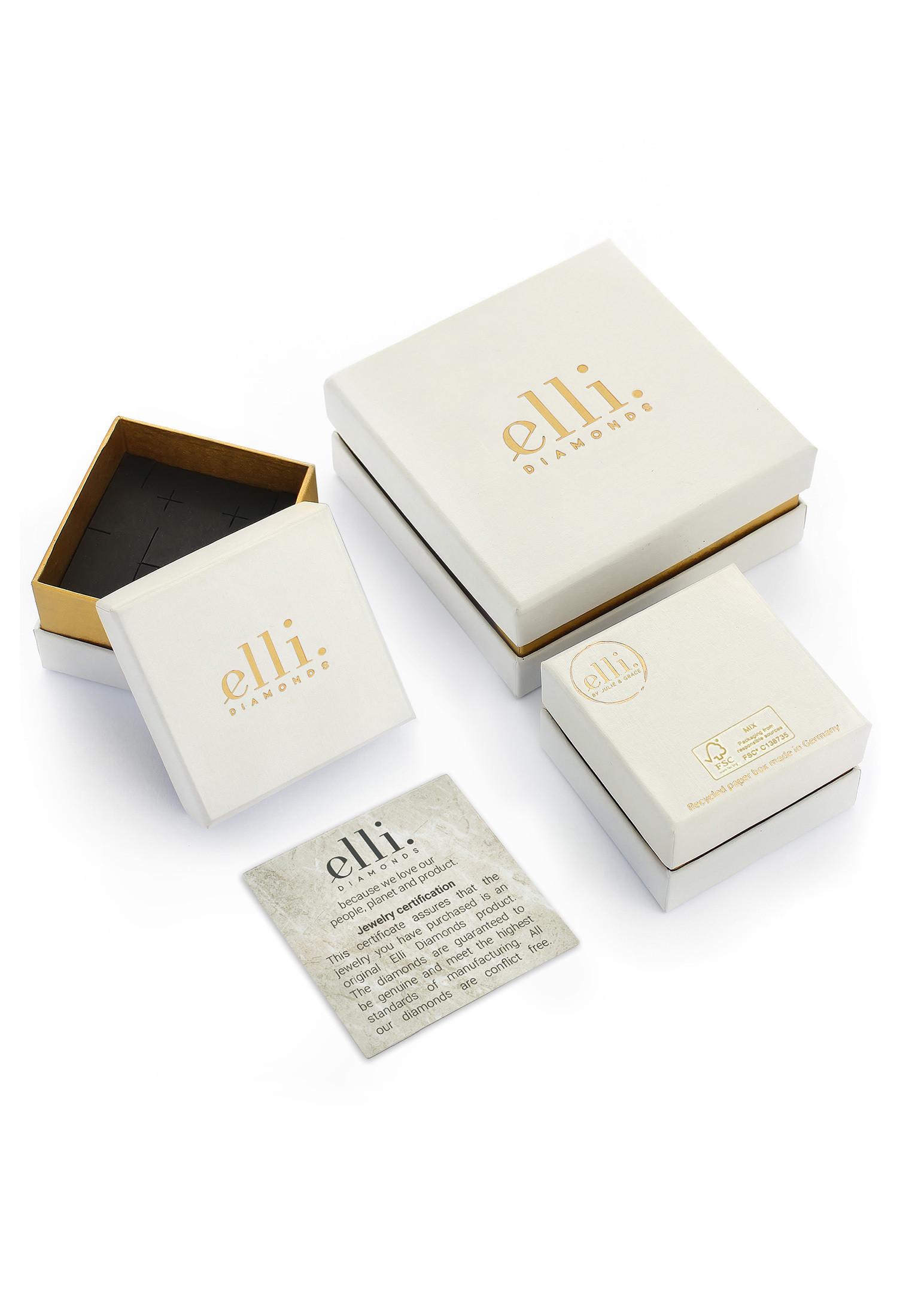 Elli  Bague Basic Memoire Diamant (0.04 Ct) 2Er Set 925 Silber 