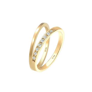 Ring Basic Memoire Diamant (0.04 Ct) 2Er Set 925 Silber