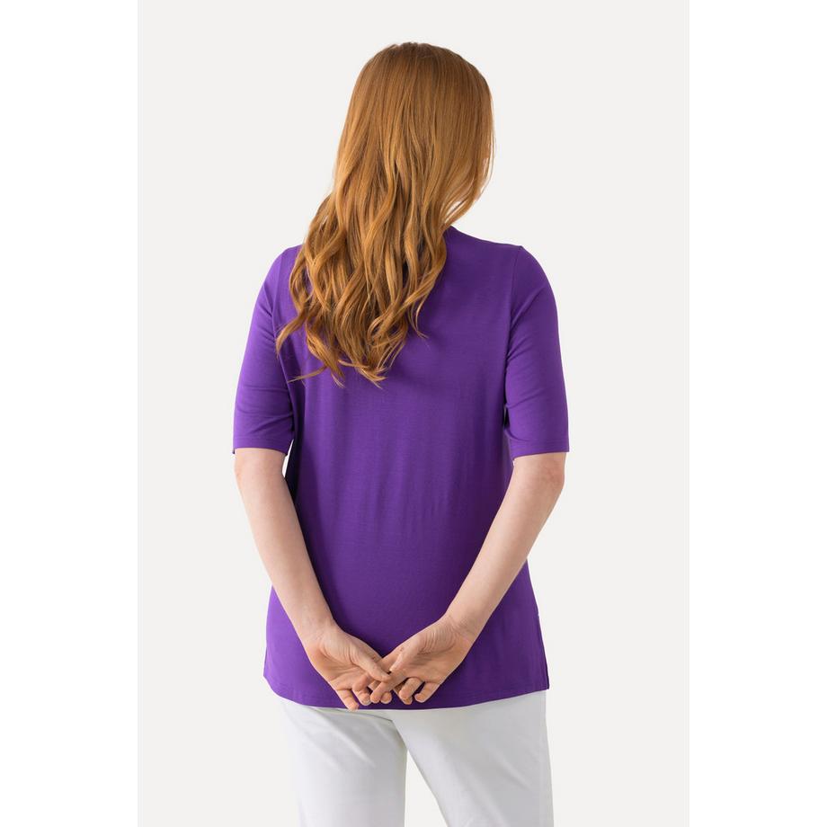 Ulla Popken T-Shirt doppellagig vorne V-Ausschnitt Halbarm  