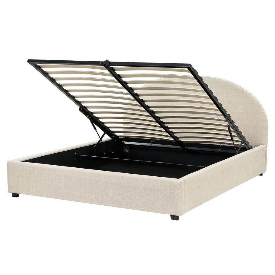 Beliani Bett mit Bettkasten aus Polyester Retro VAUCLUSE  