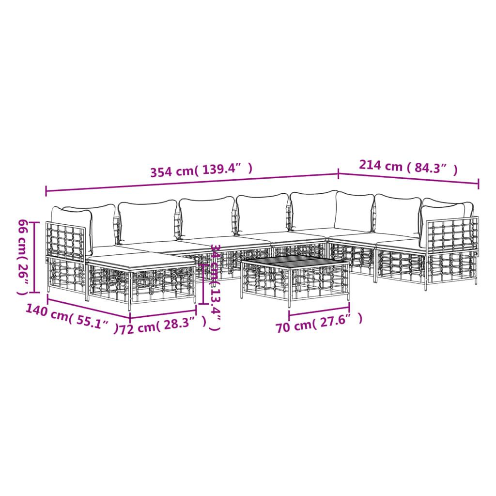 VidaXL set mobili da giardino Polirattan  