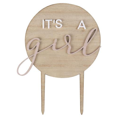Ginger Ray  Cake Topper "it's a girl" babyrosa 