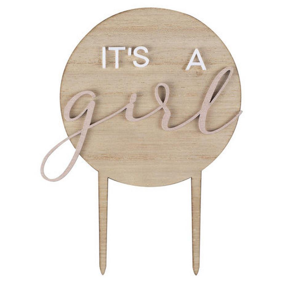 Ginger Ray  Cake Topper "it's a girl" babyrosa 