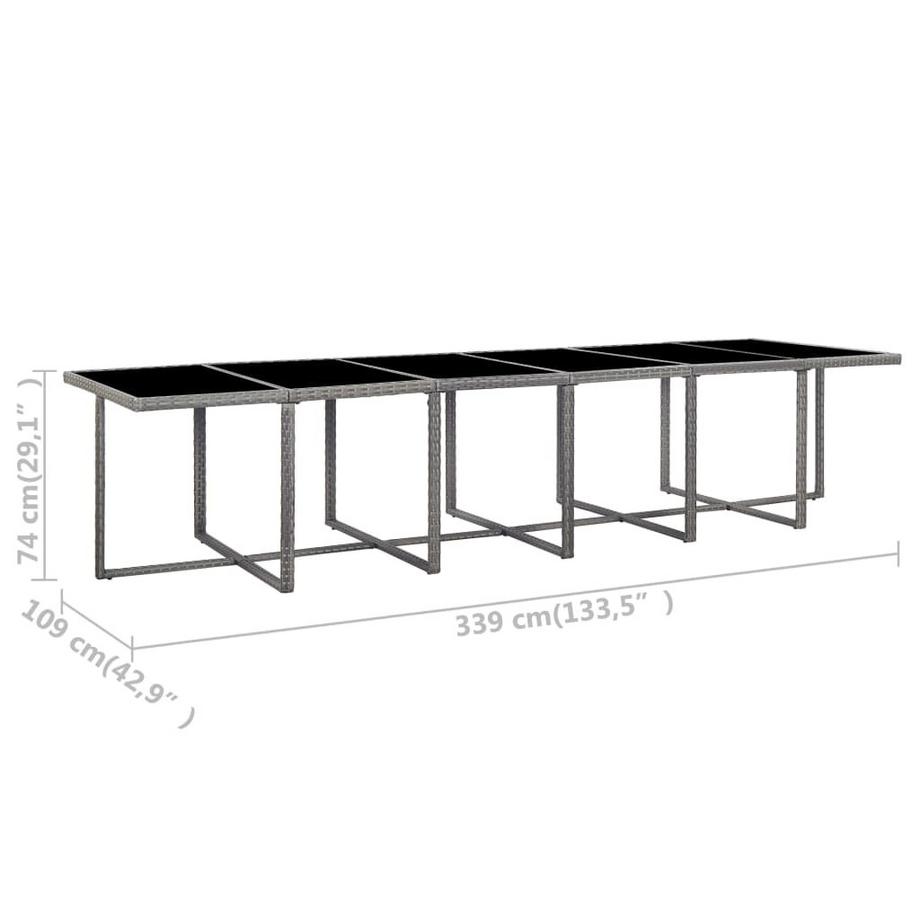 VidaXL tavolo da giardino Polirattan  