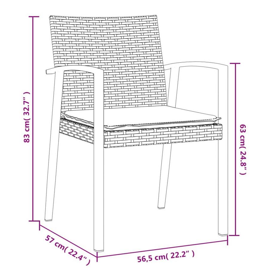 VidaXL Ensemble à manger de jardin rotin synthétique  