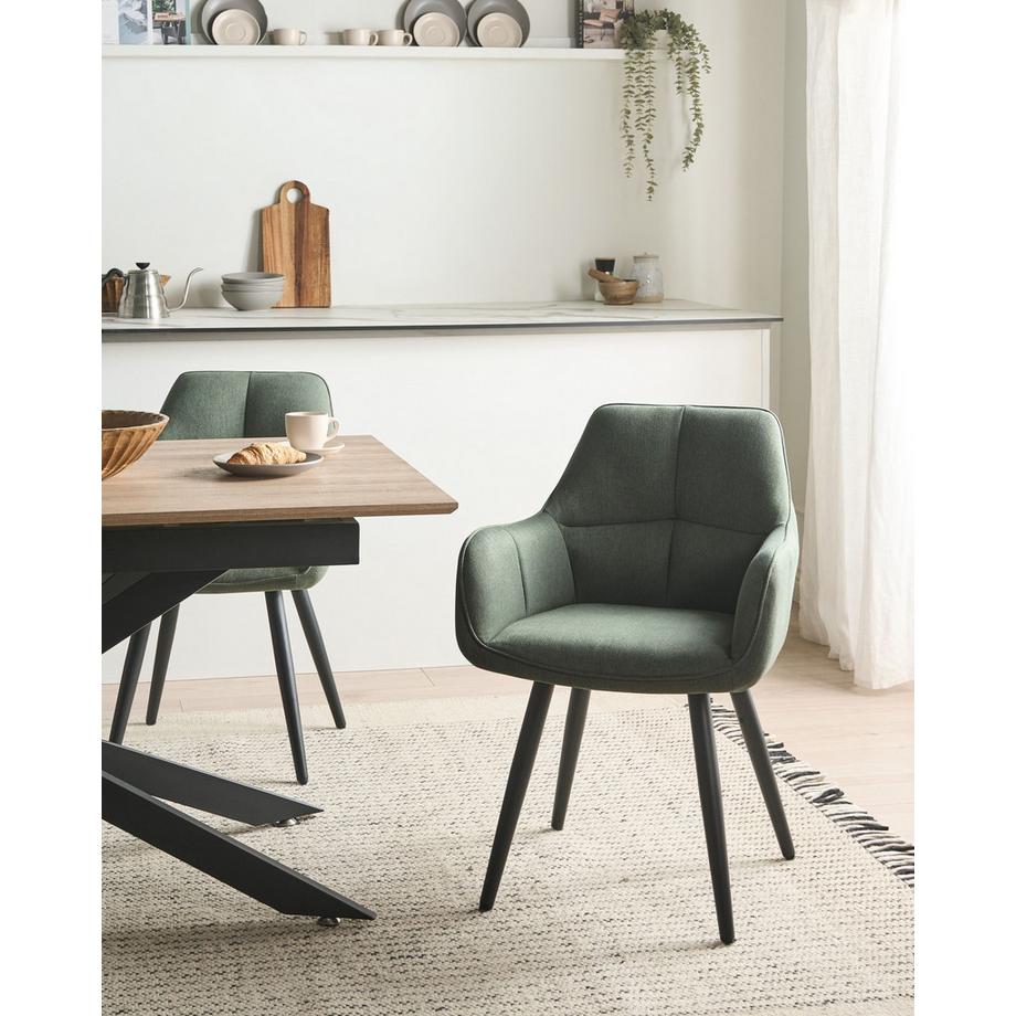Beliani Lot de 2 chaises de salle à manger en Lin synthétique  TIRANO  