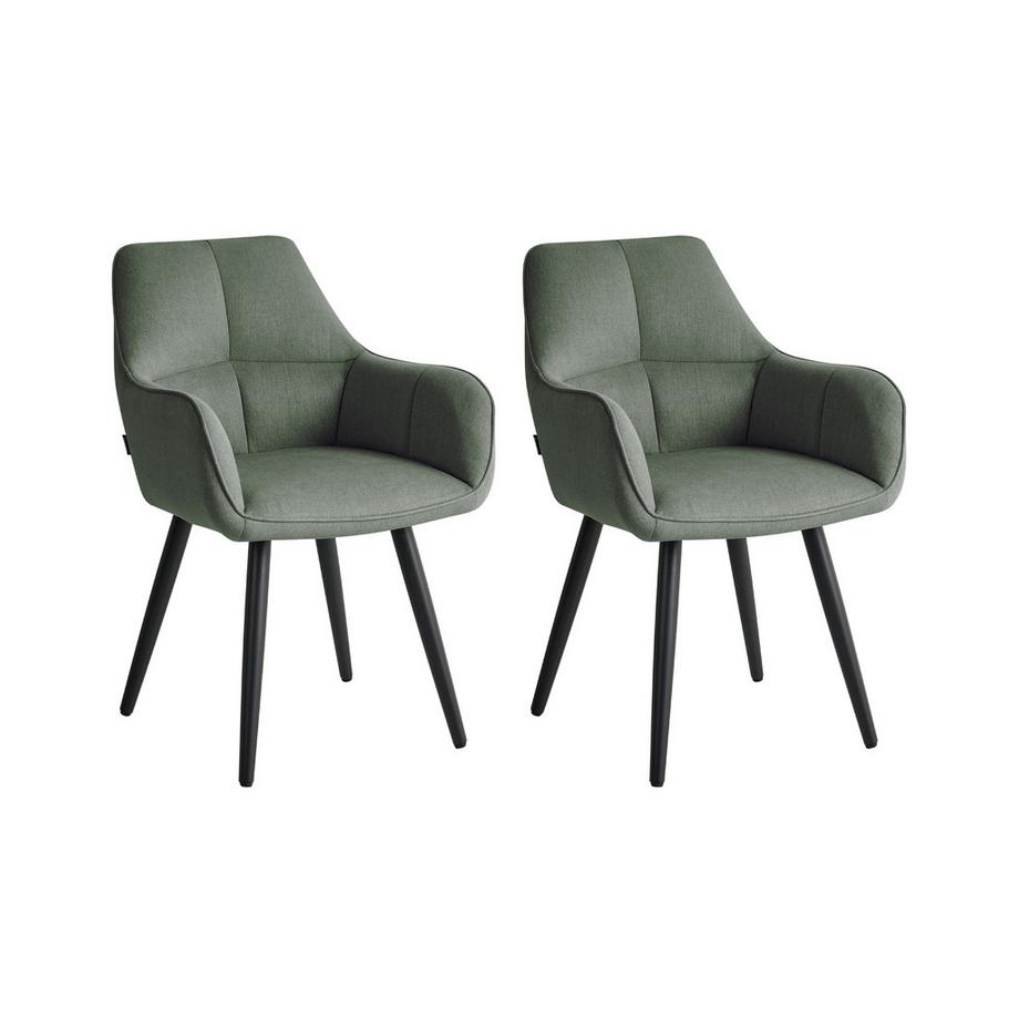 Lot de 2 chaises de salle à manger en Lin synthétique  TIRANO