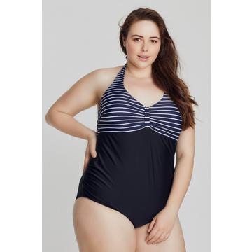 Maillot de bain Bellieva, rayé, vêtement de grossesse, bonnets souples