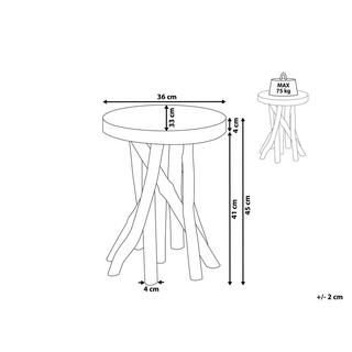 Beliani Beistelltisch aus Teakholz Boho MERRITT  
