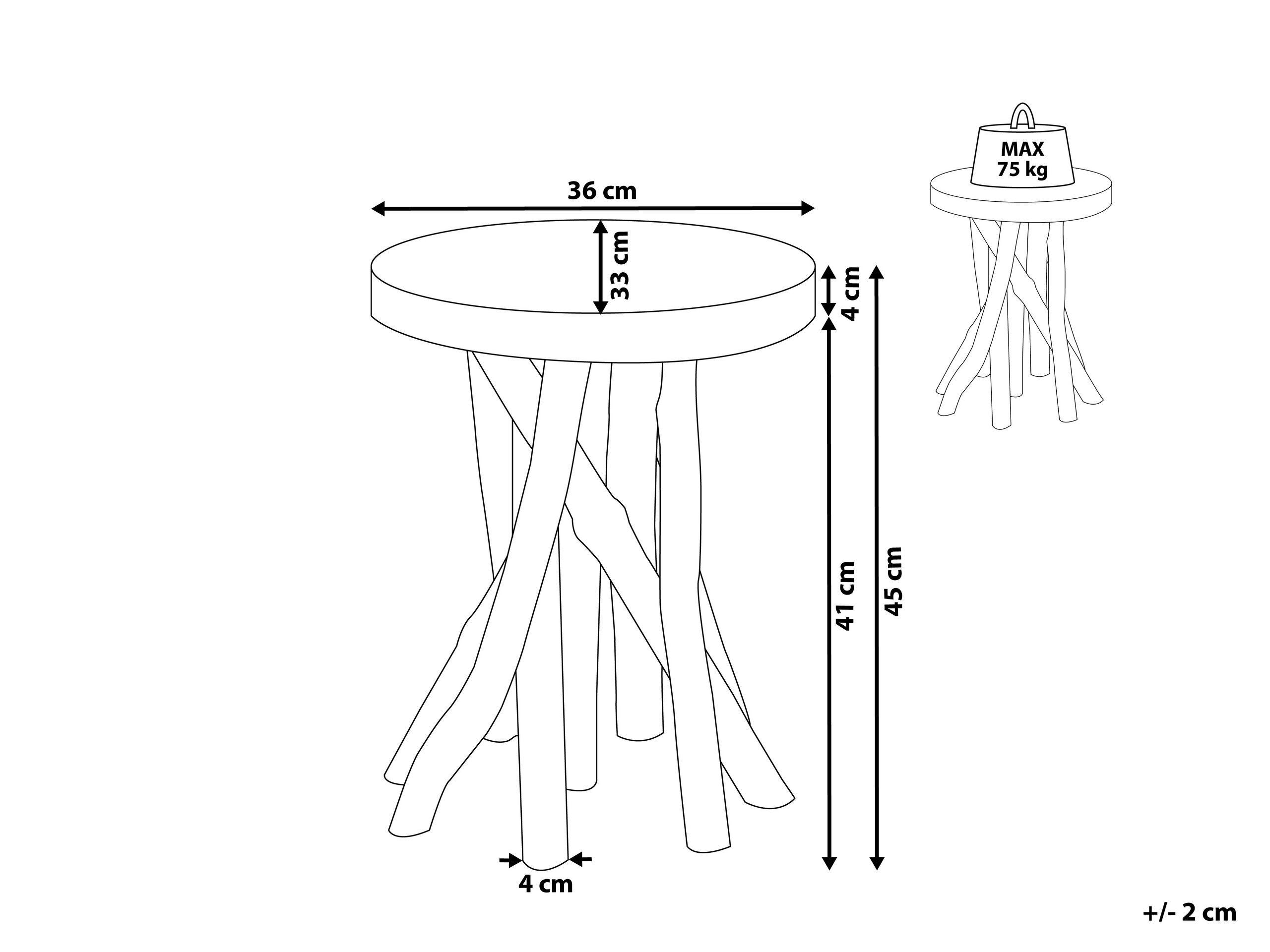 Beliani Table d'appoint en Teck Boho MERRITT  