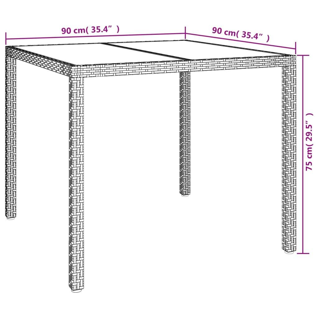 VidaXL Table de jardin rotin synthétique  