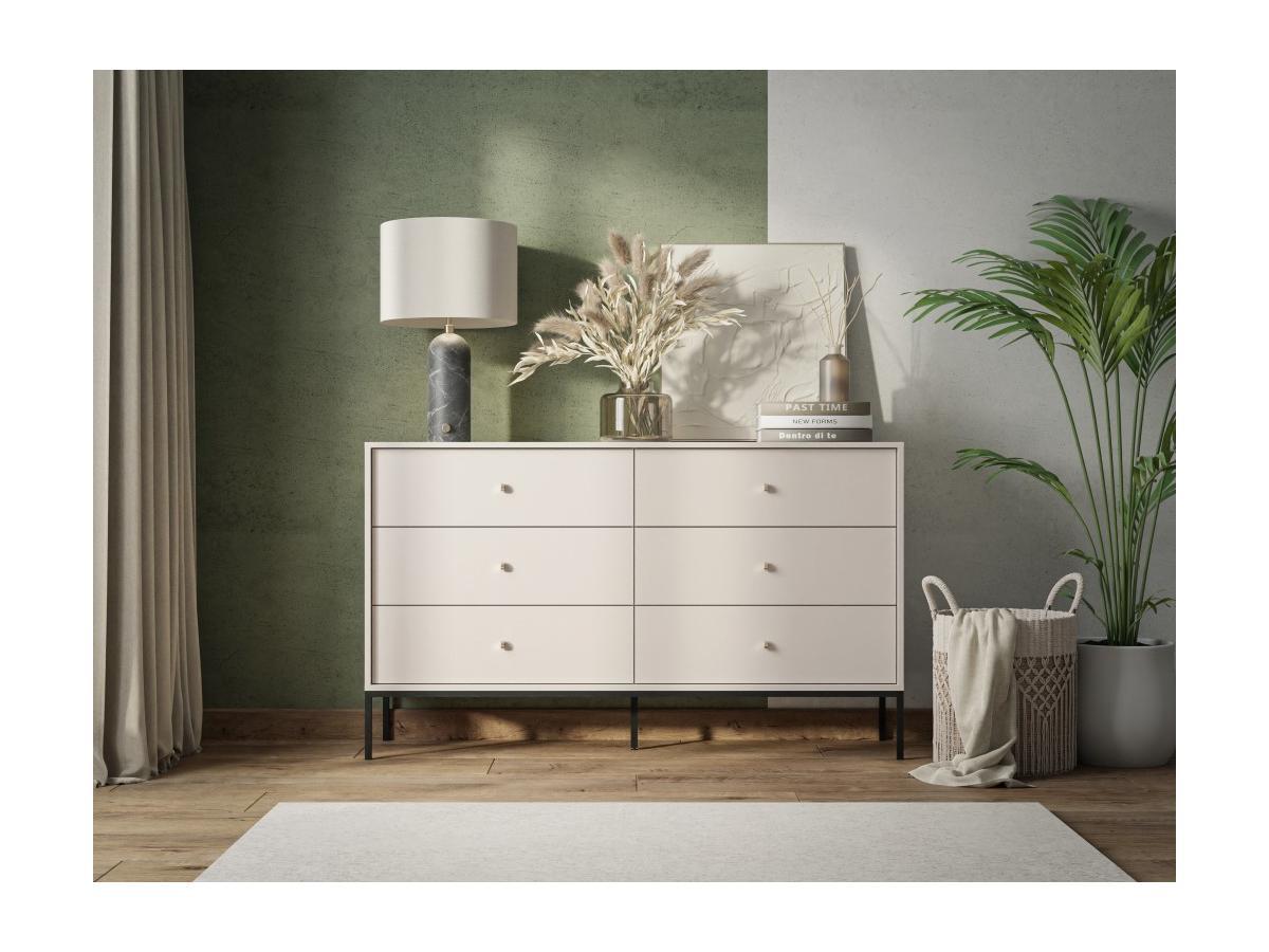 Vente-unique  Commode 6 tiroirs - Beige - BOGDAN 