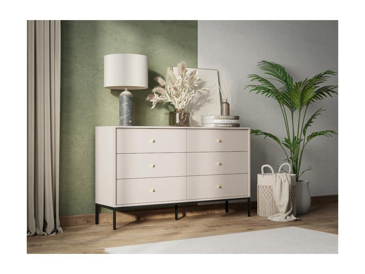 Vente-unique  Commode 6 tiroirs - Beige - BOGDAN 