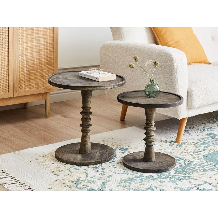 Beliani Set di 2 tavolini en Legno di mango Classico THALIA  