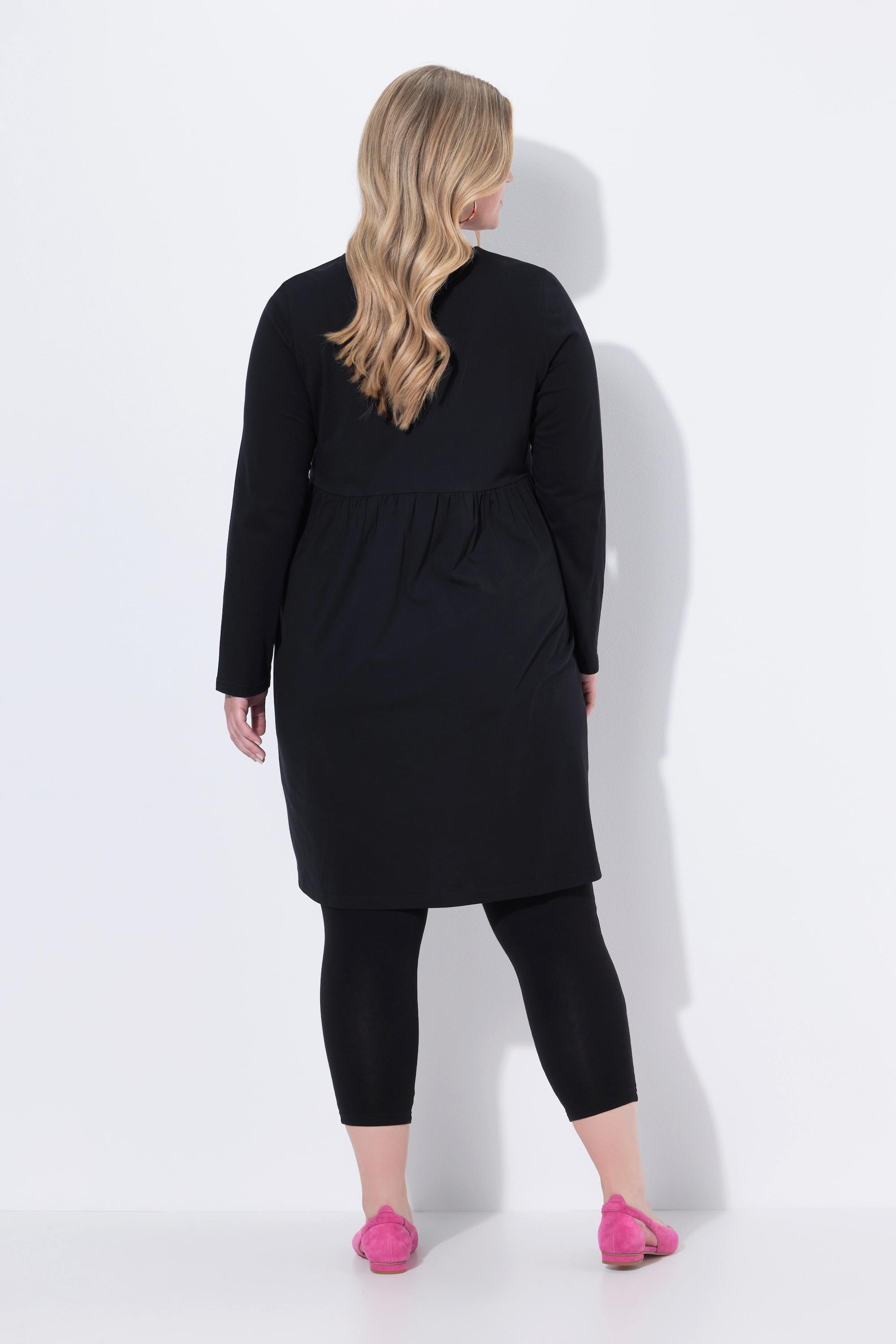 Ulla Popken Jersey A-Linie Tunika-Ausschnitt Langarm Kleid  