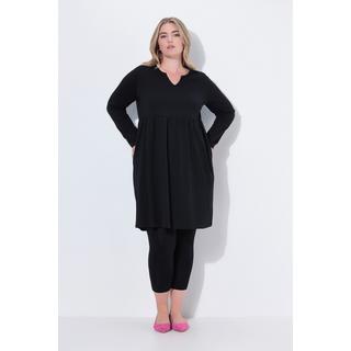 Ulla Popken Jersey A-Linie Tunika-Ausschnitt Langarm Kleid  