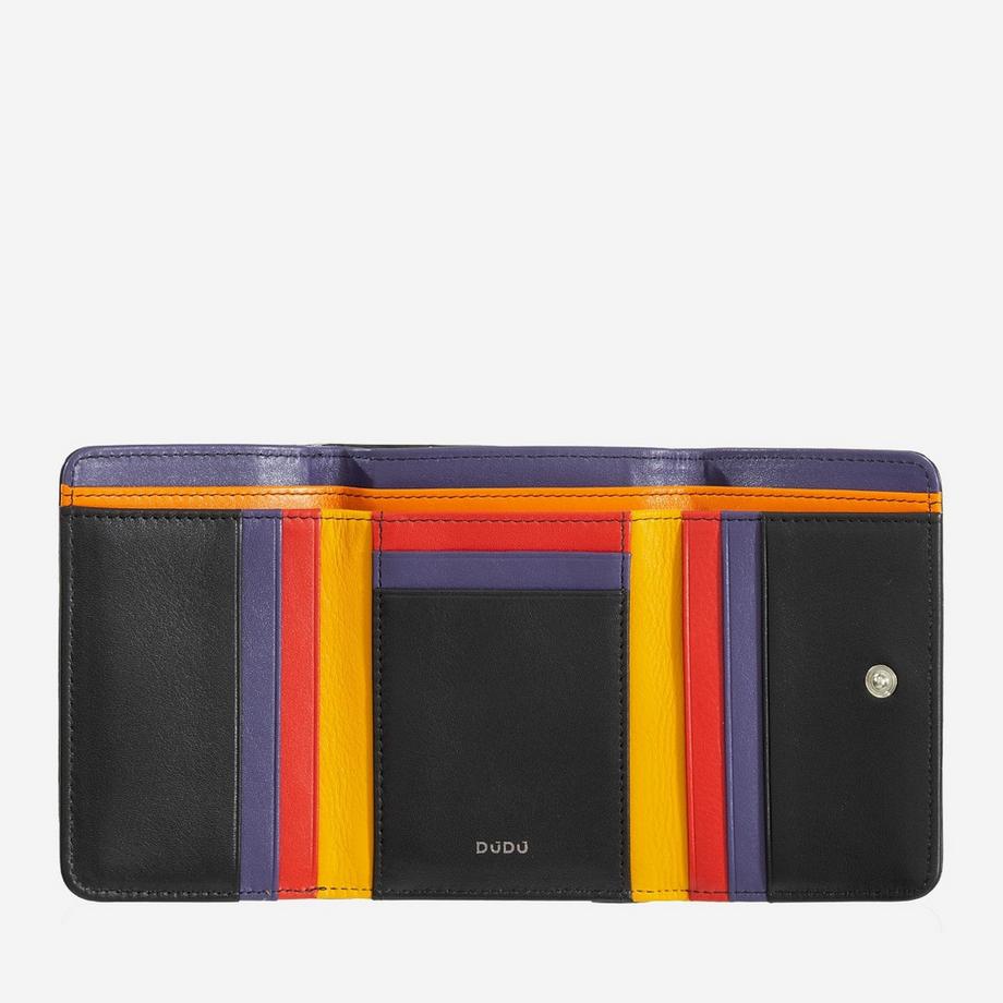 Dudu Pemba Mehrfarbige Trifold Brieftasche Schwarz  