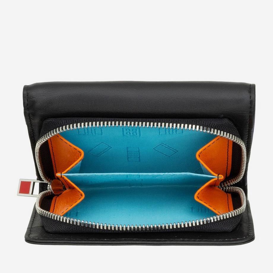 Dudu Pemba Mehrfarbige Trifold Brieftasche Schwarz  