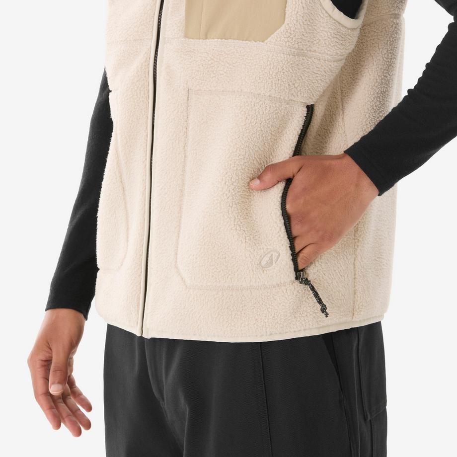 QUECHUA  Gilet polaire de randonnée homme, sherpa MH500 beige 
