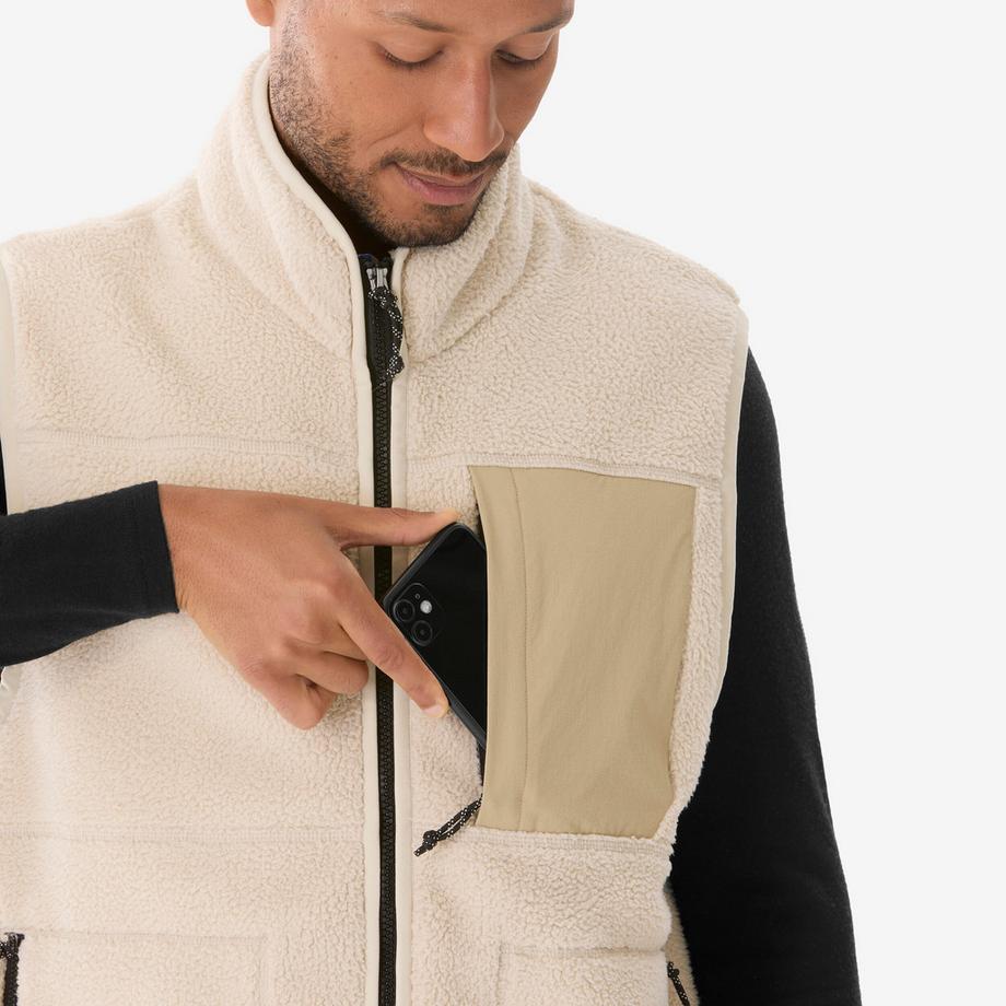 QUECHUA  Gilet polaire de randonnée homme, sherpa MH500 beige 