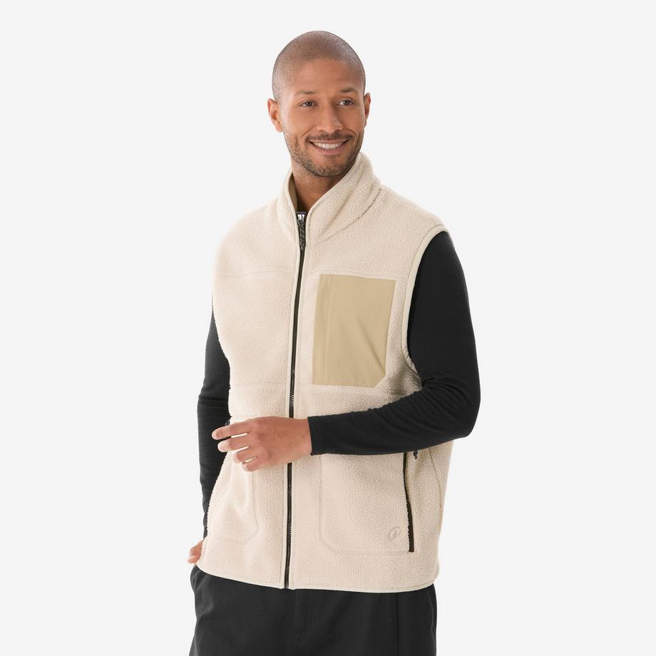 Gilet polaire de randonnée homme, sherpa MH500 beige