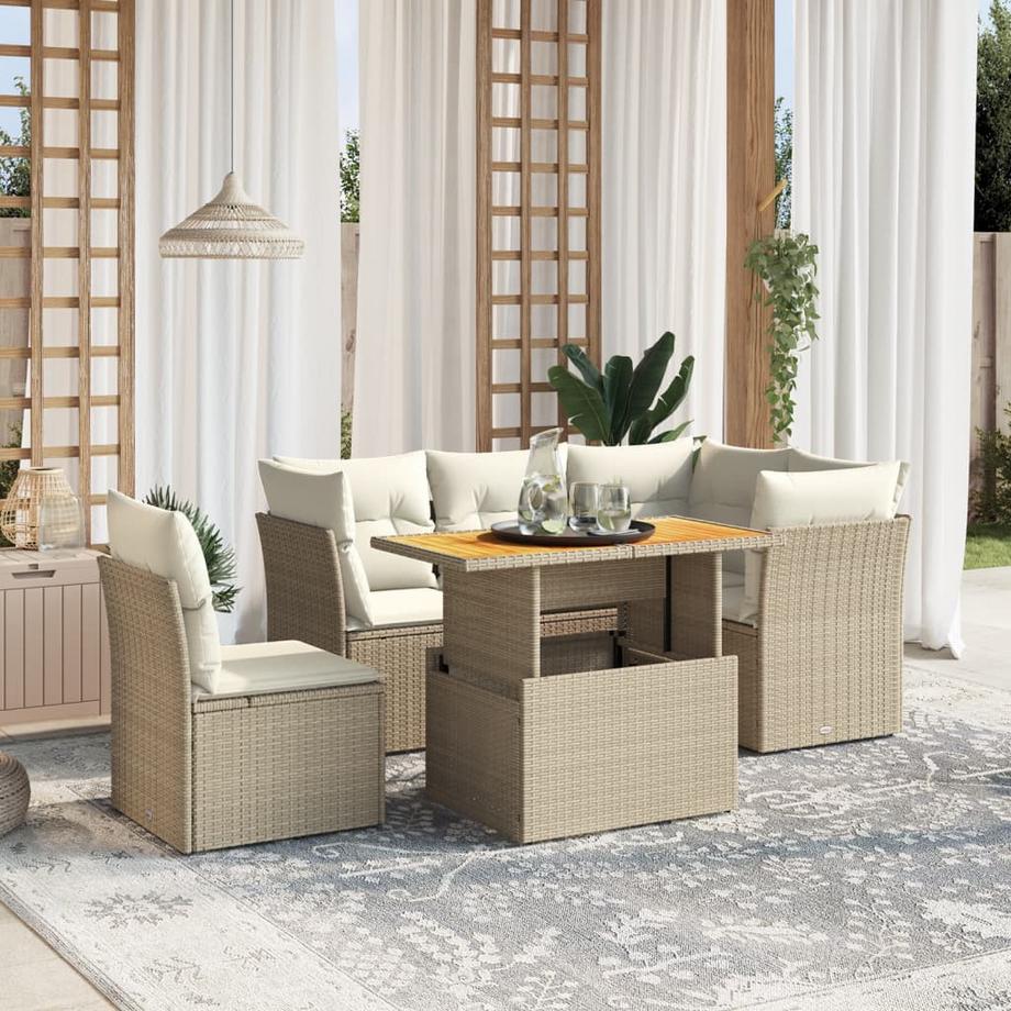 VidaXL set divano da giardino Polirattan  