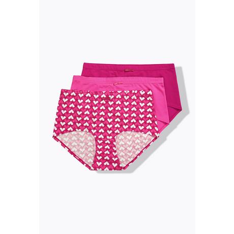 Ulla Popken Culottes Hipster Lot de 3 Cœurs Uni  